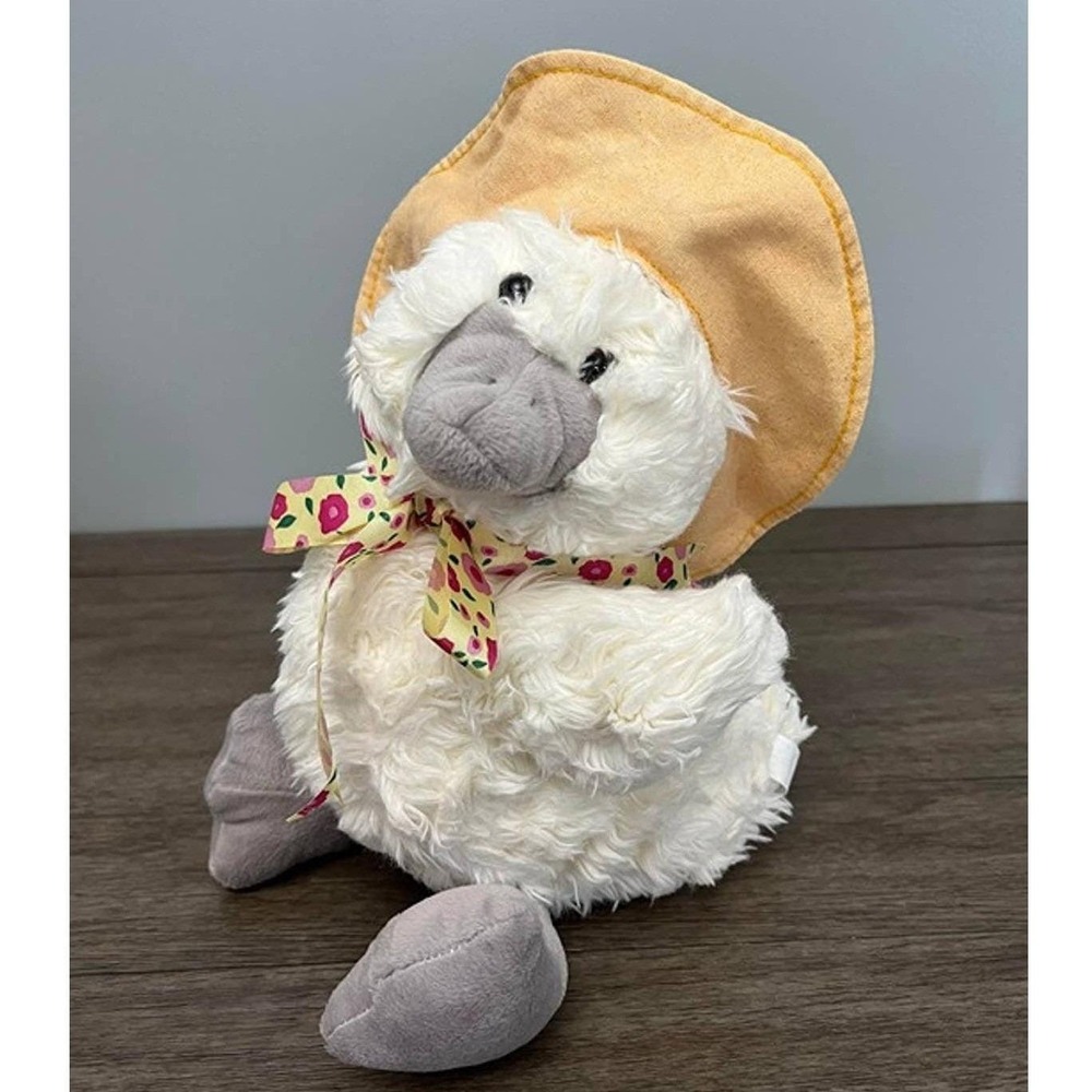 Commonwealth Ugly Duckling Plush Vintage 1992 Spring Hat Floral Bow Cream 12"